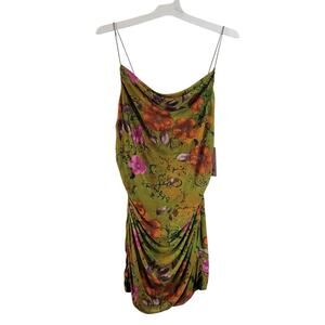 Wild Fable Women's Mesh Sleeveless Floral Print Bodycon Dress, Green, Sz XL, NWT
